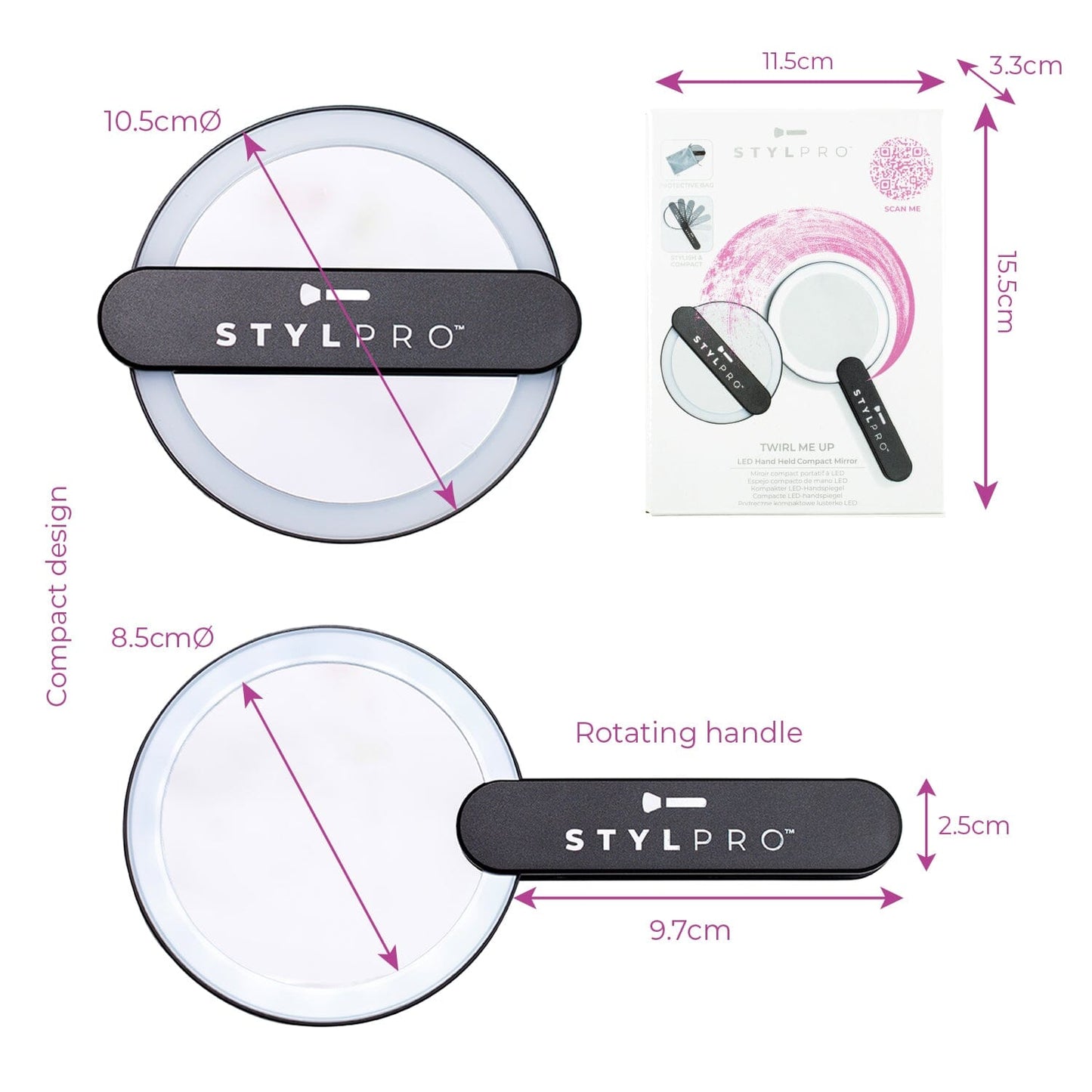 STYLPRO Twirl Me Up Hand Held Mirror